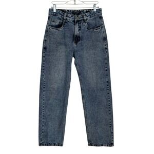 Engine Oil Denim Jeans Womens 8 Blue High Waist Straight Leg Acid Wash Ginny